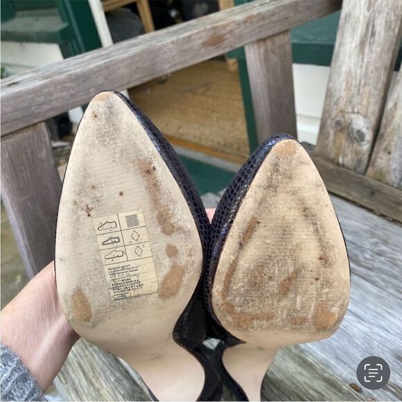 H&M Snakeskin Slingback Heels size 7 charcoal - Picture 6 of 8